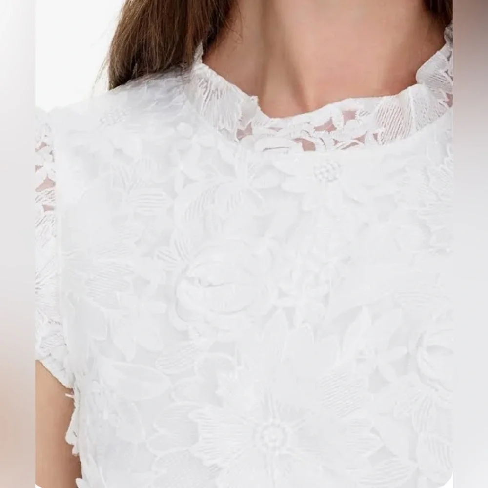 J. Crew White Floral Lace Mini Dress - Picture 6 of 9